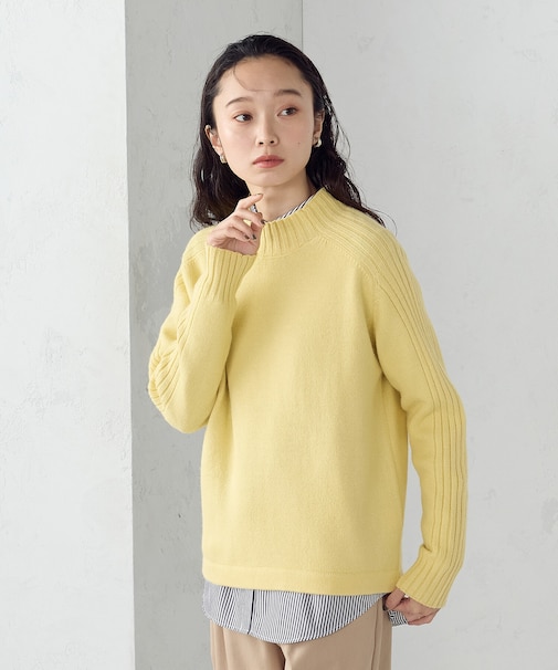 【ウォッシャブル】日本の色 ハイネックニット