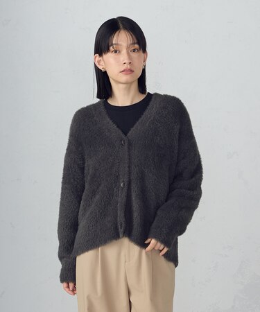【ウォッシャブル】シャギーニット　カーディガン