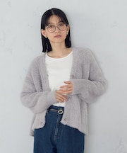 【ウォッシャブル】シャギーニット　カーディガン