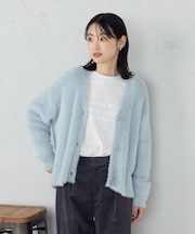 【ウォッシャブル】シャギーニット　カーディガン