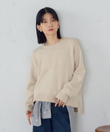 【ウォッシャブル】日本の色 クルーネックニット