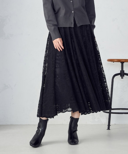 【Louis Feraud】 VINTAGE グレー サーキュラースカート rps｜サーキュラーレーススカート | Rakuten Fashion(楽天