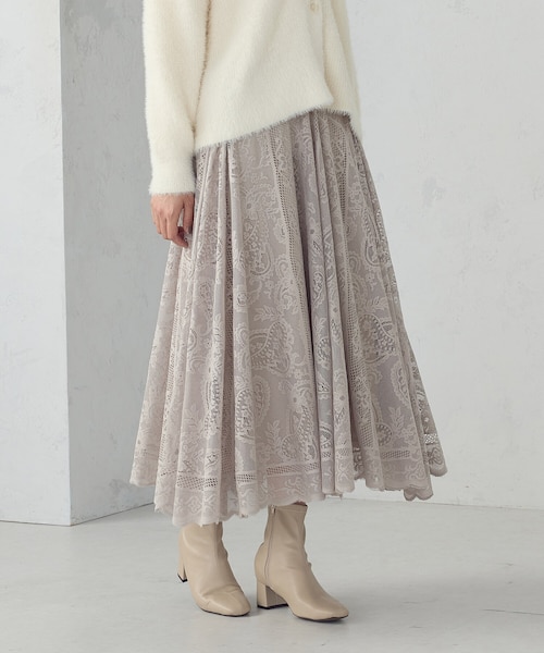 ミルフルール　ラッセルレーススカート カギ編みレーススカート|ブールジュ | レリアン公式オンラインストア
