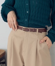 本革　オーバルバックル　ベルト