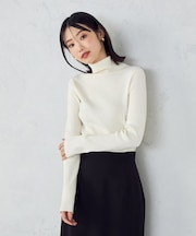 【マシンウォッシャブル】ベーシック タートルネックリブニット