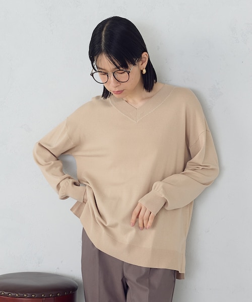 TALLサイズ 〕 バルキーアクリルウール 杢ニット｜コムサの通販｜&mall