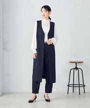 【セットアップ対応】杢調ロングジレワンピース