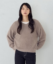 【ウォッシャブル】シャギー Ｖネックニット