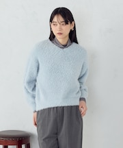 【ウォッシャブル】シャギー Ｖネックニット