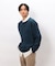 日本の色 ワイドリブクルーネックニット