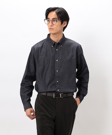 播州織 デニムライクシャンブレーツイルシャツ