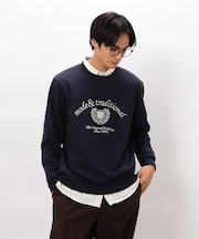 カレッジロゴ 刺繍プルオーバー