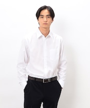 形態安定 市松柄ドビー ドレスシャツ