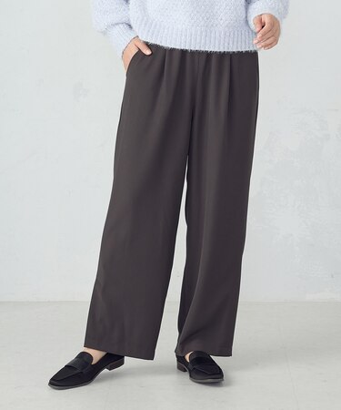 裾スリットストレートシルエット イージーパンツ