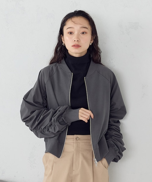袖ギャザーブルゾン
