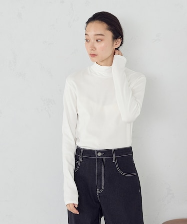 吸湿発熱 ハイネックTシャツ