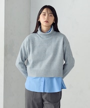 【ウォッシャブル】オフタートルニット