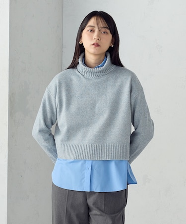 【ウォッシャブル】オフタートルニット
