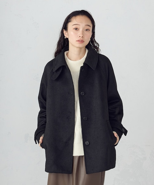 ステンカラーコクーンコート