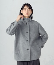 ステンカラーコクーンコート