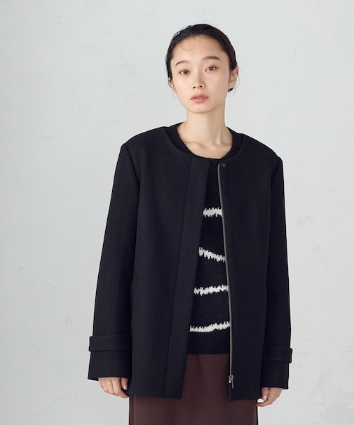 2WAYフーデッドショートコート