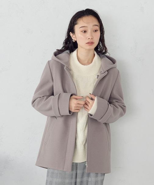 2WAYフーデッドショートコート