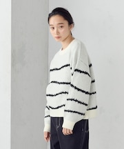 【ウォッシャブル】アート柄ニット