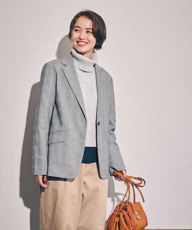 【セットアップ対応】ポリエステルレーヨン　テーラードジャケット