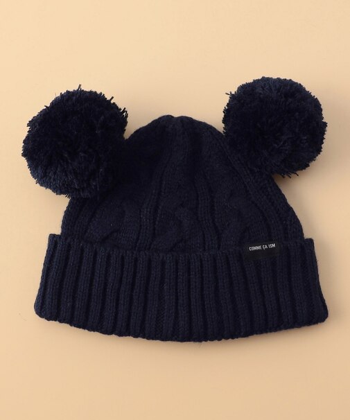 ぼんてん耳付き ニットキャップ