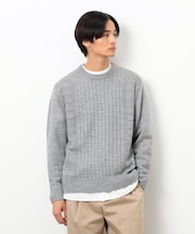 ケーブルブロッキングニット