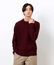 ケーブルブロッキングニット