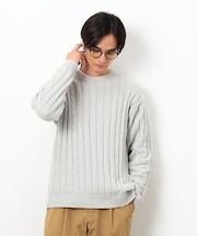 モール ケーブル入りワイドリブニット