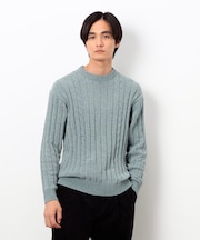 モール ケーブル入りワイドリブニット