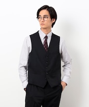 【セットアップ対応】ポリエステル ウール ギャバ ベスト