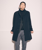 ウールブレンド メルトン イタリアンカラー コート