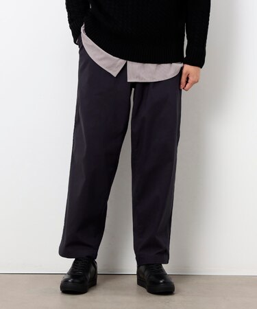 【スマートベーシックパンツ】ハイテンション 裏起毛 ワンタック ワイド テーパード パンツ