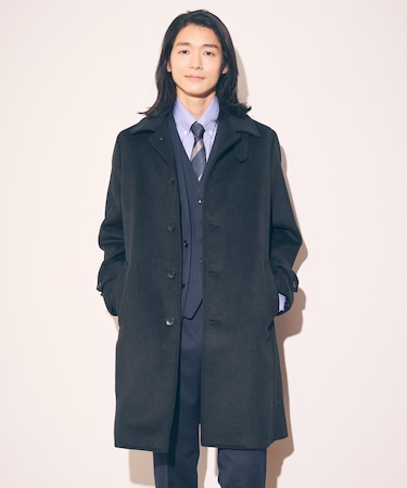 ハイブリッド ウールビーバー ステンカラーコート
