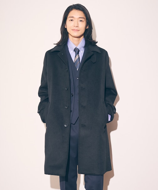 ハイブリッド ウールビーバー ステンカラーコート