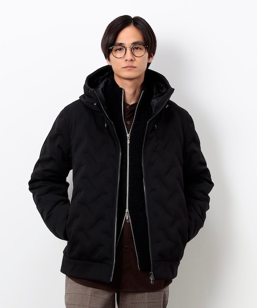 シームレスダウン フード ブルゾン