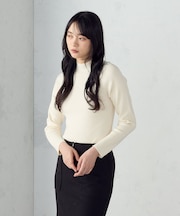 【ウォッシャブル】ベーシック ハイネックニット