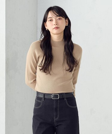 【ウォッシャブル】ベーシック ハイネックニット