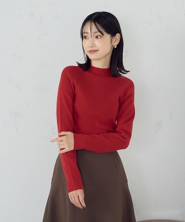 【ウォッシャブル】ベーシック ハイネックニット