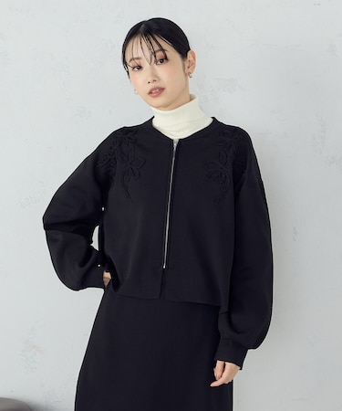 コード刺繍 ドッキングシルエットブルゾン / セットアップ対応