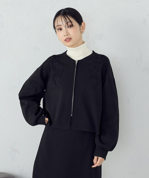 コード刺繍 ドッキングシルエットブルゾン / セットアップ対応