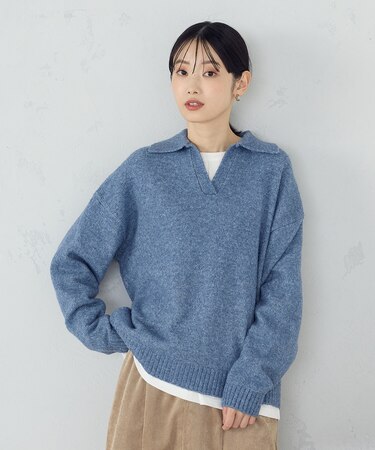 【セットアイテム】スキッパーニット＋長袖Tシャツ