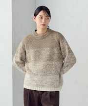 変形　鹿の子　グラデーション　ニット