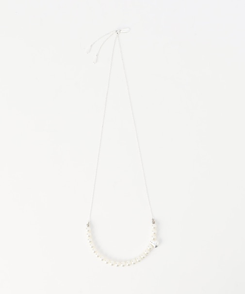 変形メタルパーツ パールネックレス