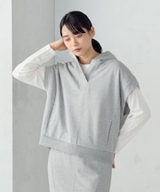 【セットアイテム】 裏毛フーディベスト+ロンT / セットアップ対応
