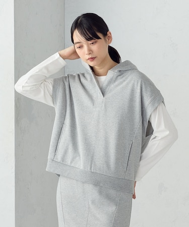 【セットアイテム】 裏毛フーディベスト+ロンT / セットアップ対応