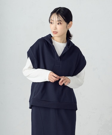 【セットアイテム】 裏毛フーディベスト+ロンT / セットアップ対応